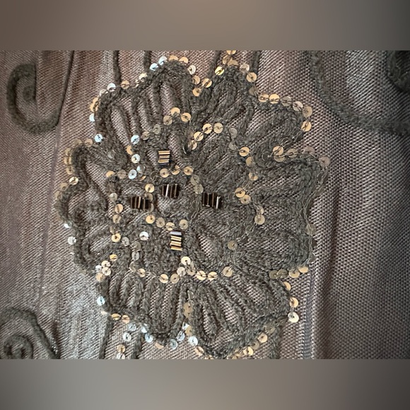 Beaded and Embroidered Black Lace Scarf/Shawl - Picture 16 of 16